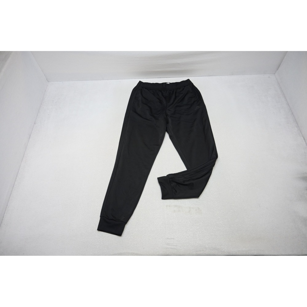 Adidas Track Sweat Pants Mens Medium Black Stripe Jogger Tapered Soccer EUC